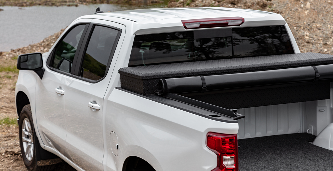 Rolled Up Tonneau Cover Rear View